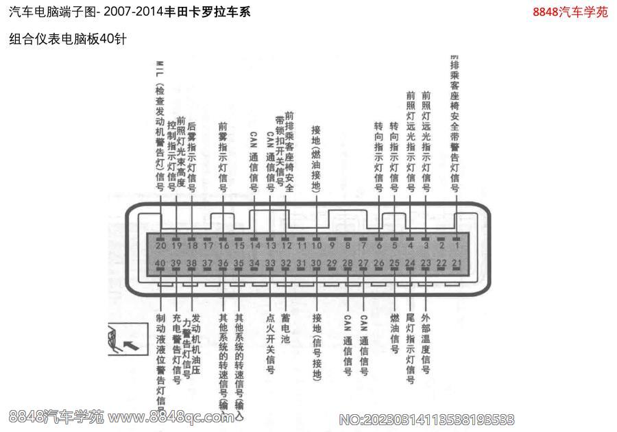 2007-2014丰田卡罗拉-组合仪表电脑板40针 